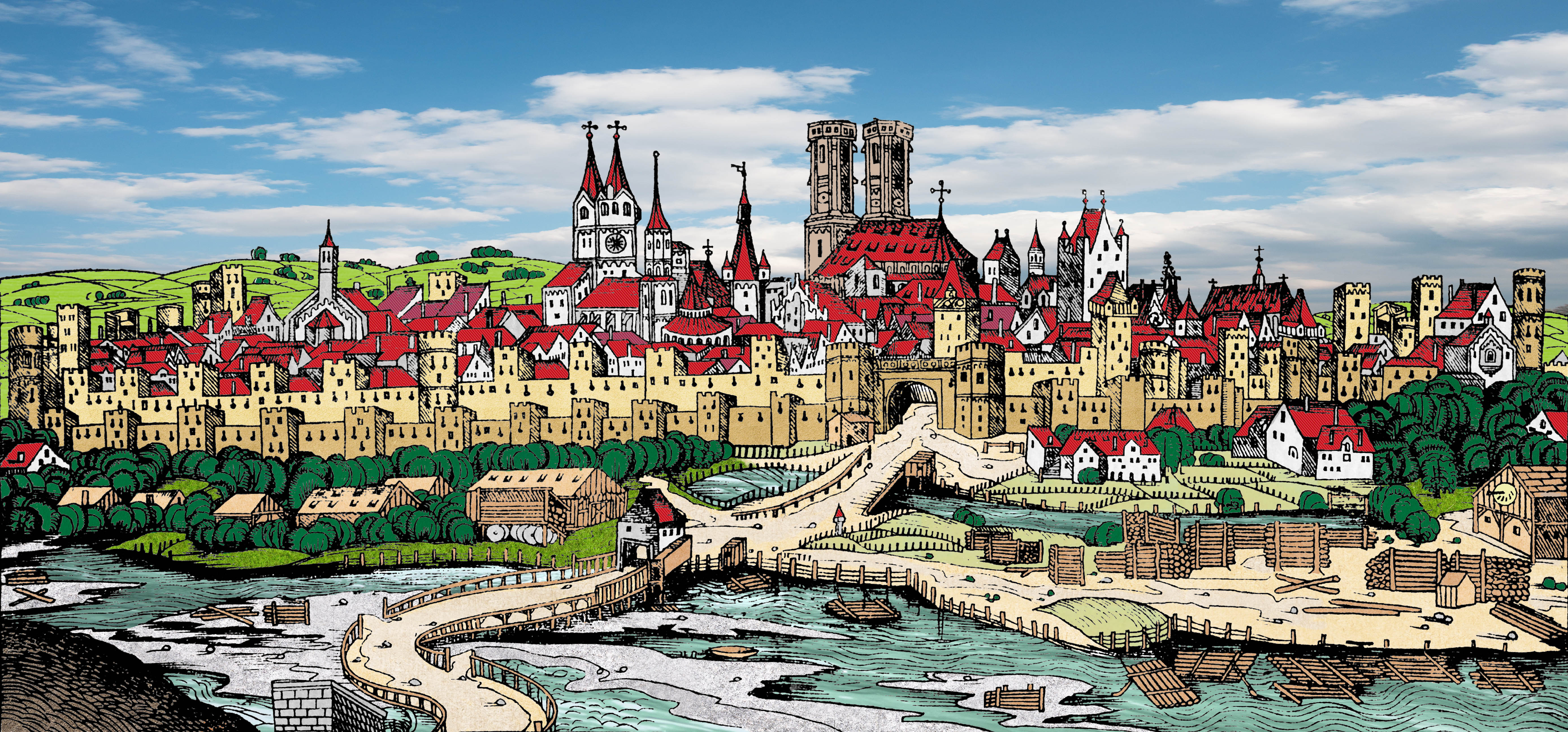 Holzschnitt aus Schedels Chronik von 1493