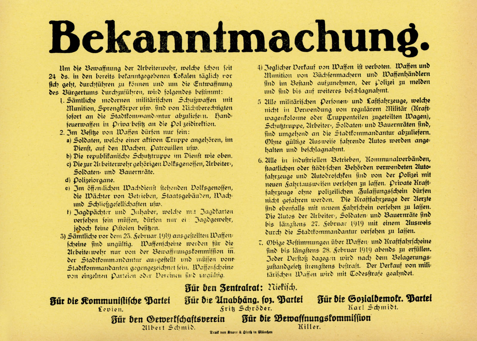 Bekanntmachung!