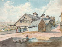Häusergruppe in Obergiesing an der Bergstraße