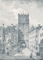 Der blaue Ententurm, früher Püttrich-, später Ruffiniturm, abgebrochen