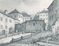 Seidel August - Die sogenannte „Einschütt“ an der Hochbrückenstraße Tal 1835