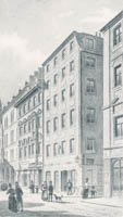 Häusergruppe zwischen Rathaus und Landschaftsstraße in der Dienerstraß