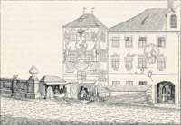 Die Hochbrücke und das Bäckerknecht-Bruderschaftshaus im Tal