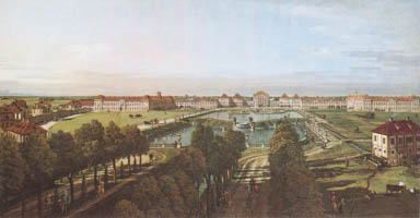 Schloß Nymphenburg von Osten, von der Stadtseite aus