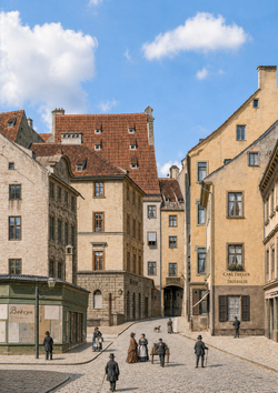 Huber L. - Die „Lederergasse“ mit Schlichtungen-Bogen