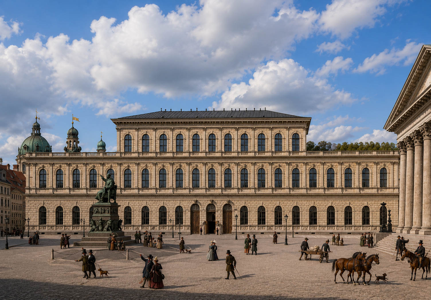 Der Königsbau gegen den Max-Joseph-Platz