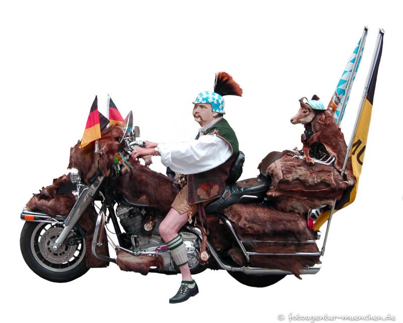 König Ludwig II. als Motoradfahrer
