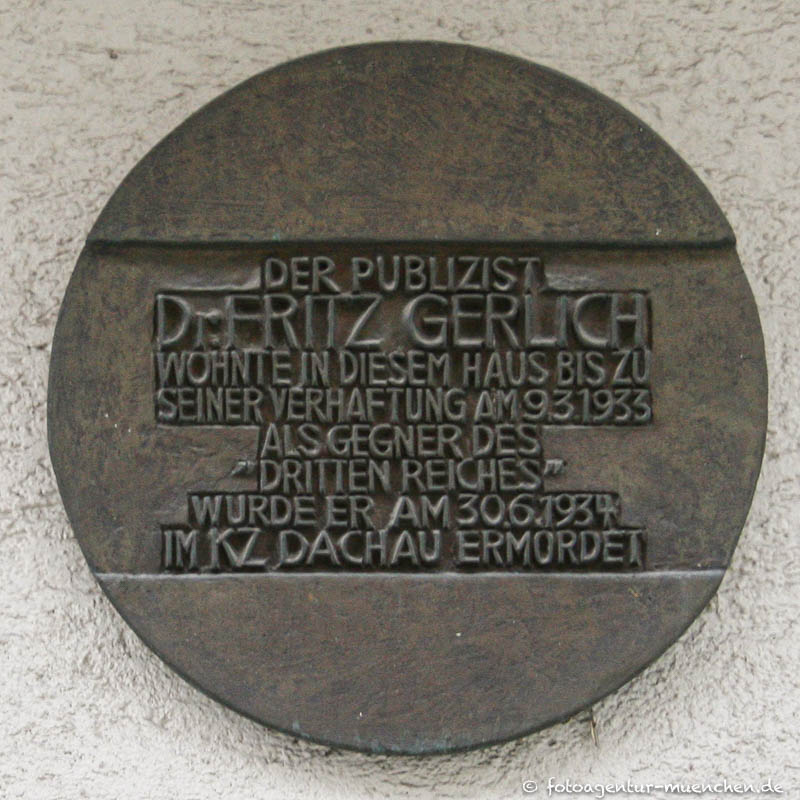 Gedenktafel - Fritz Gerlich - Hirtreiter Wolfgang – Denkmal/Kunstwerk in München