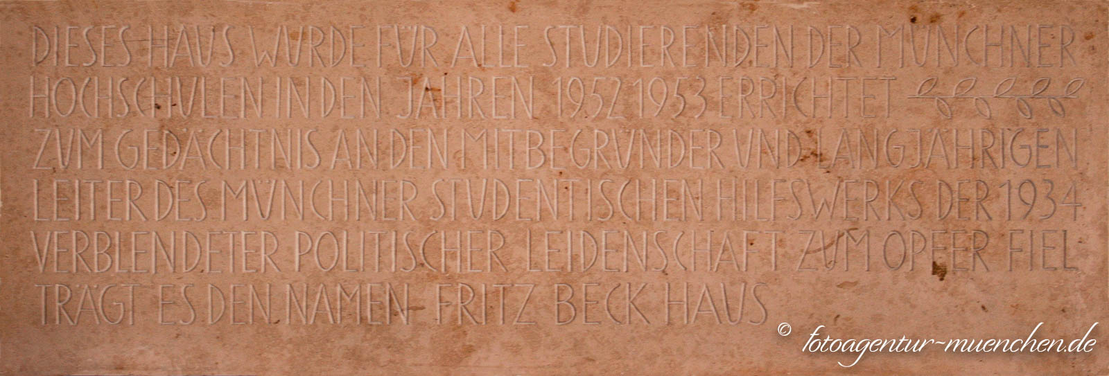 Gedenktafel - Fritz Beck Haus