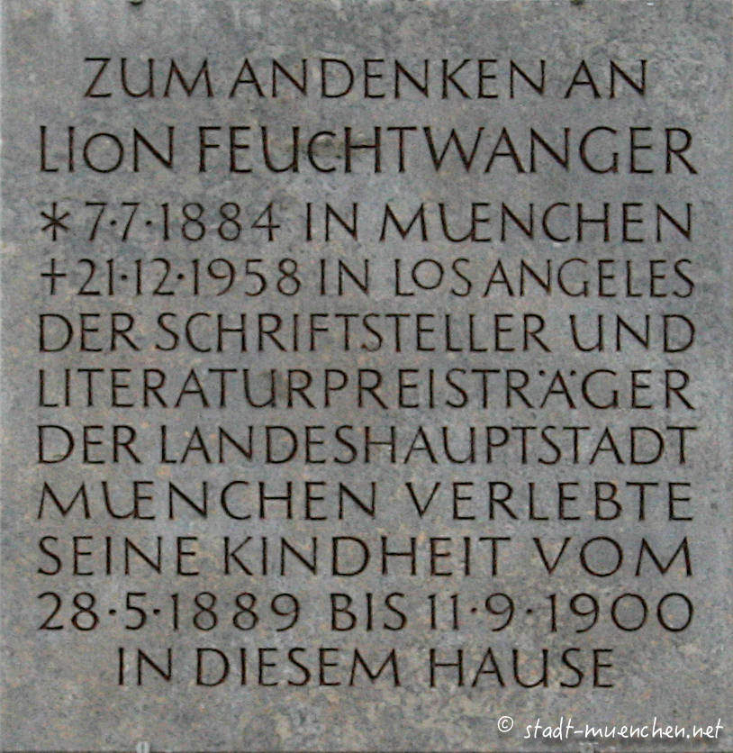 Gedenktafel - Lion Feuchtwanger