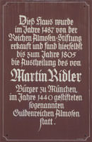 Gedenktafel - Martin Riedler – Foto aus München