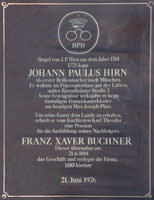 Gedenktafel - Johann Paulus Hirn – Foto aus München