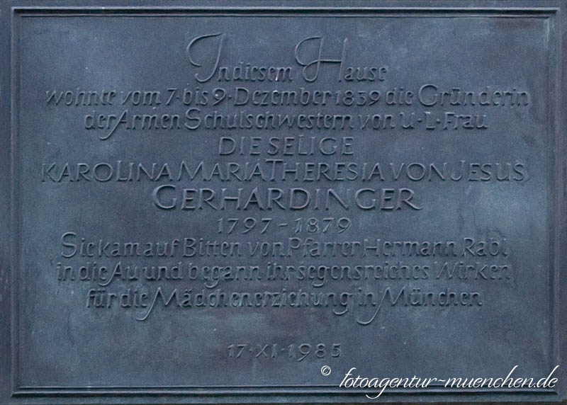 Gedenktafel Gerhardinger
