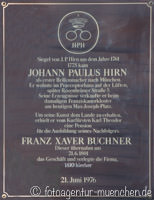 Gedenktafel - Johann Paulus Hirn