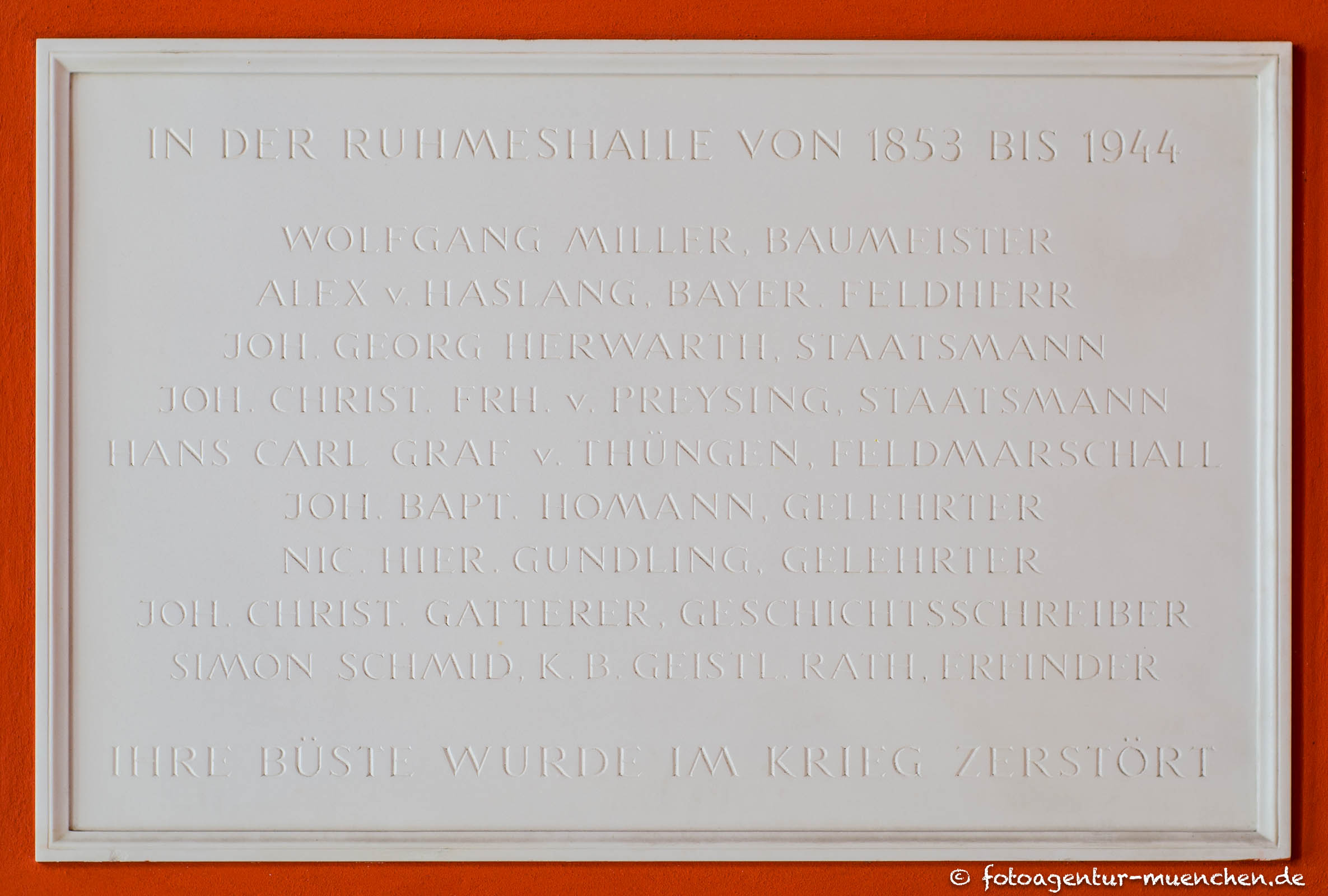 Gedenktafel - Ruhmeshalle