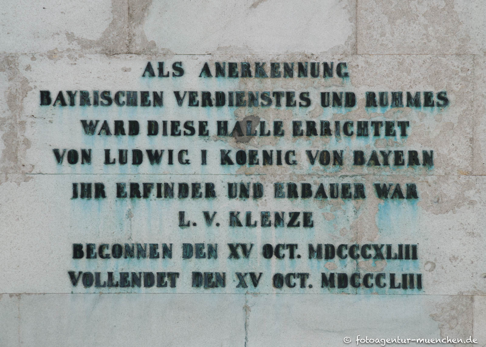 Inschrift - Ruhmeshalle