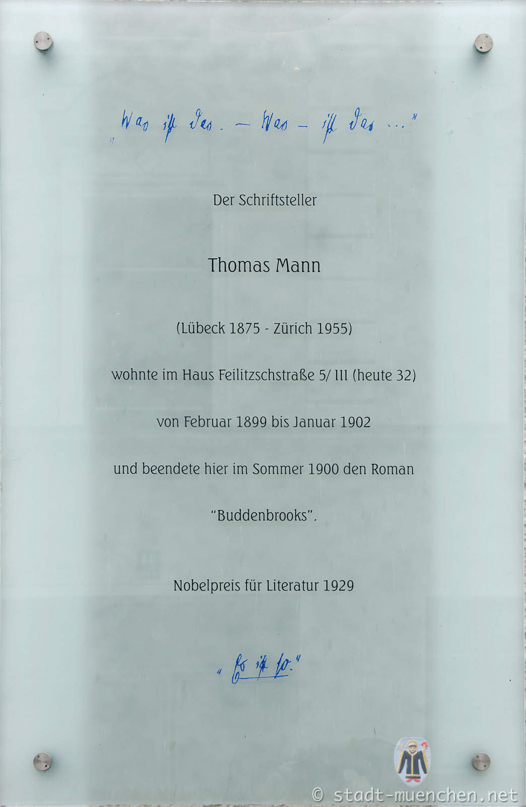 Gedenktafel - Thomas Mann