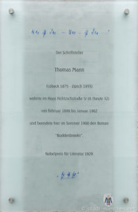 Gedenktafel - Thomas Mann