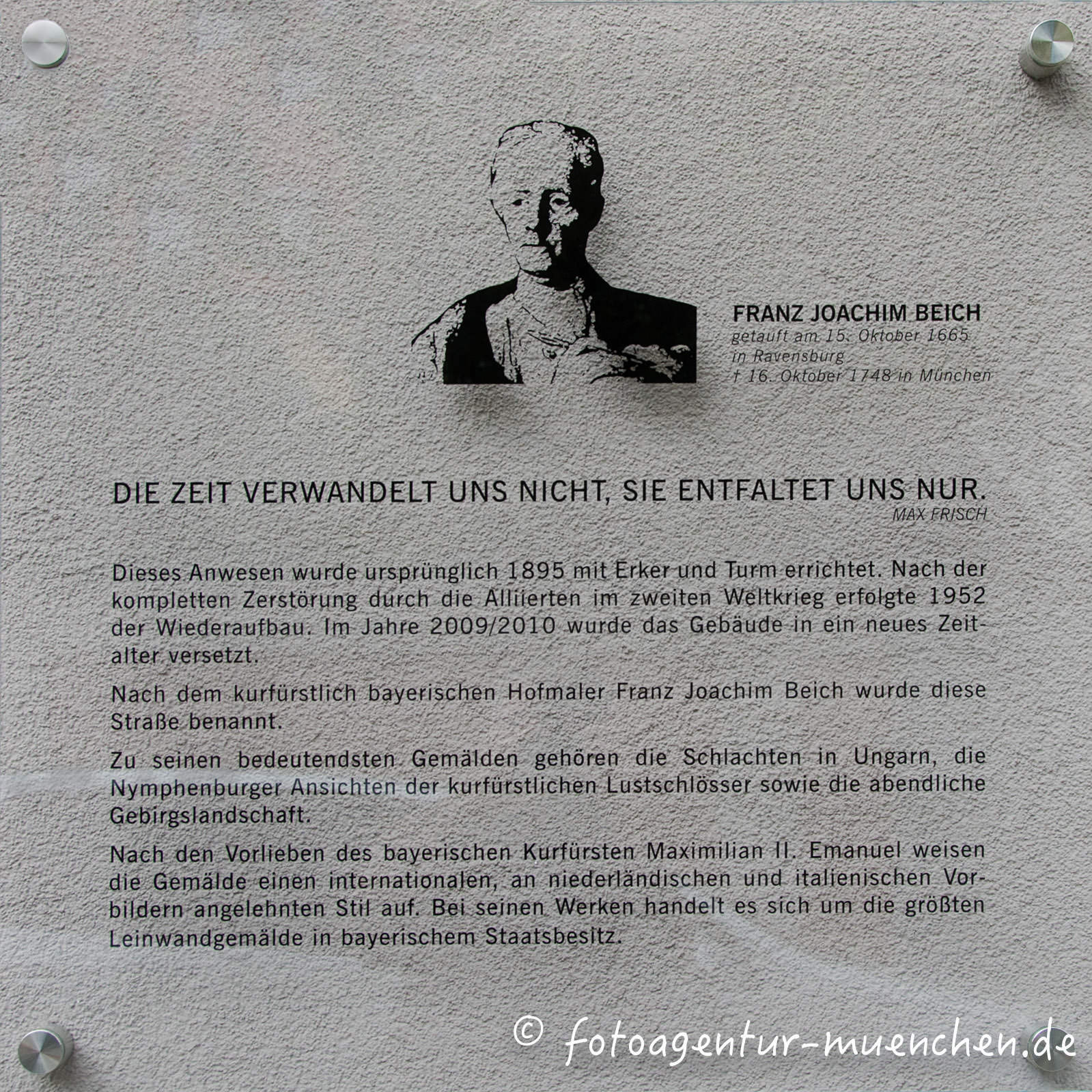Gedenktafel für Franz Joachim Beich