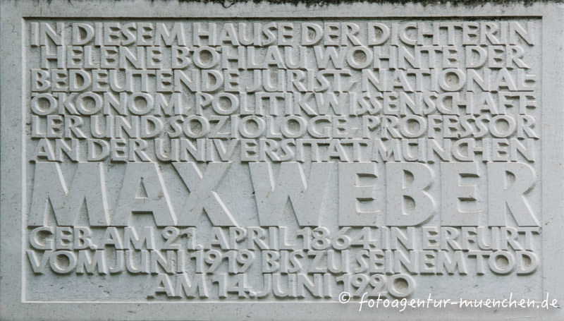 Gedenktafel - Max Weber - Weiß Eugen – Denkmal/Kunstwerk in München