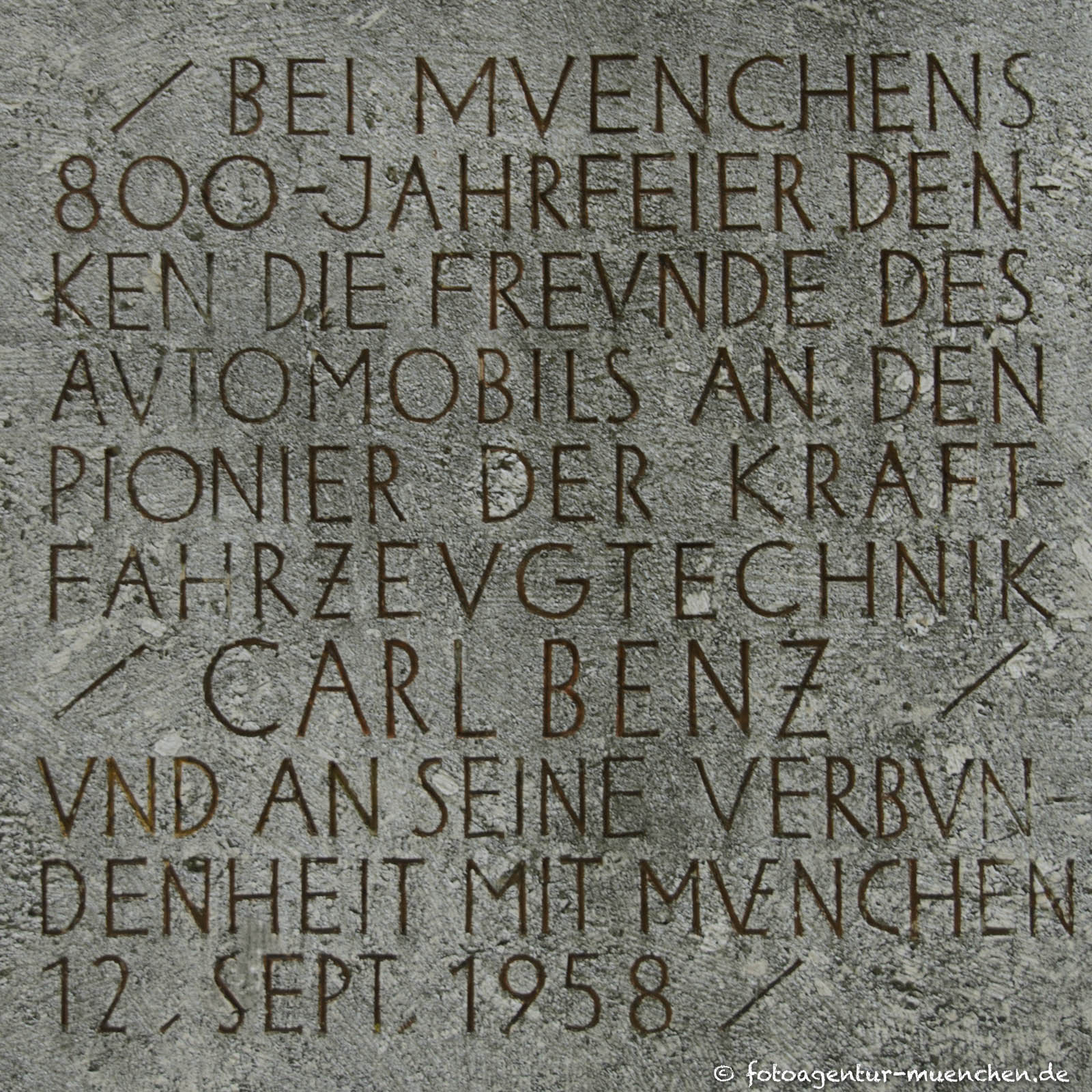 Carl-Benz-Stele - Inschriften