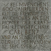Carl-Benz-Stele - Inschriften