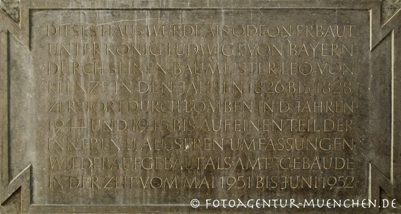 Gedenktafel - Odeon – Denkmal/Kunstwerk in München