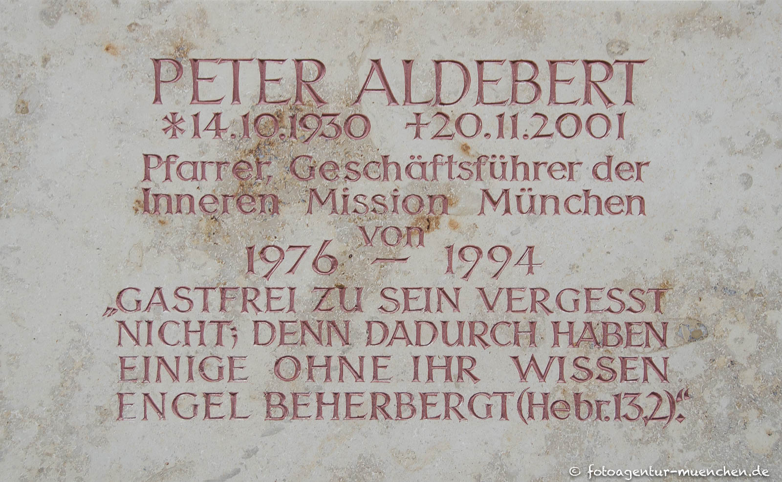 Gedenktafel - Aldebert Peter