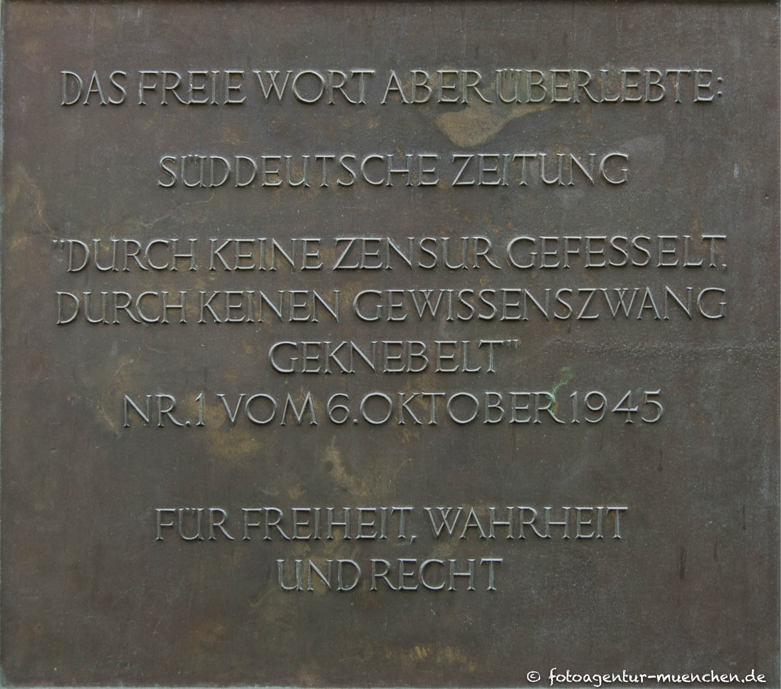 Gedenktafel - Süddeutsche Zeitung