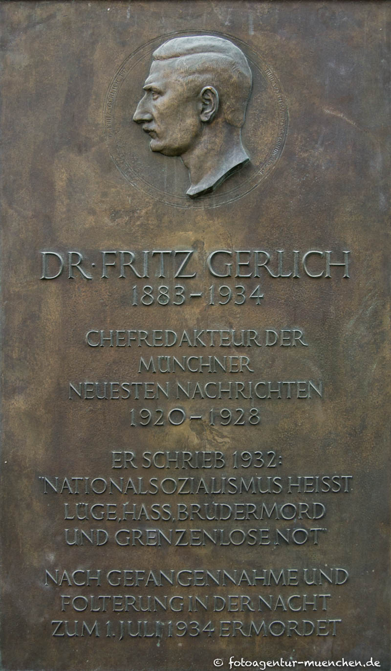 Gedenktafel - Dr. Fritz Gerlich - Reidel Karl – Denkmal/Kunstwerk in München