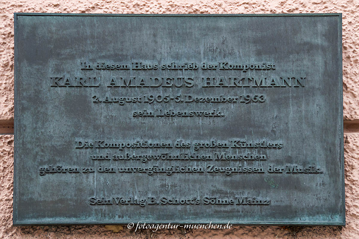 Gedenktafel für Karl Amadeus Hartmann - Stiller Gunther – Denkmal/Kunstwerk in München