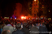 FC Bayern-Fans feiern in der Leopoldstraße