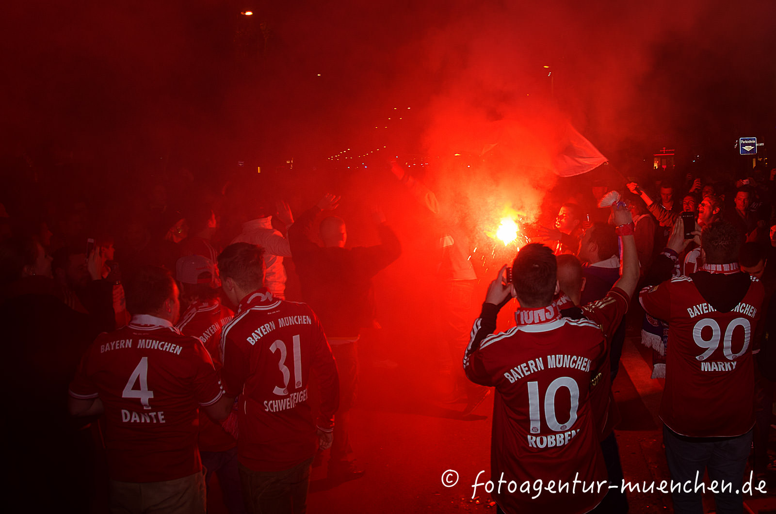 Siegesfeier des FC Bayern-Fans