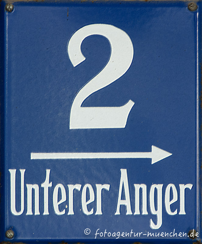 Hausnummer - Unterer Anger