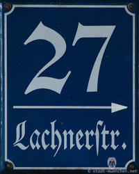 Hausnummer - Lachnerstraße