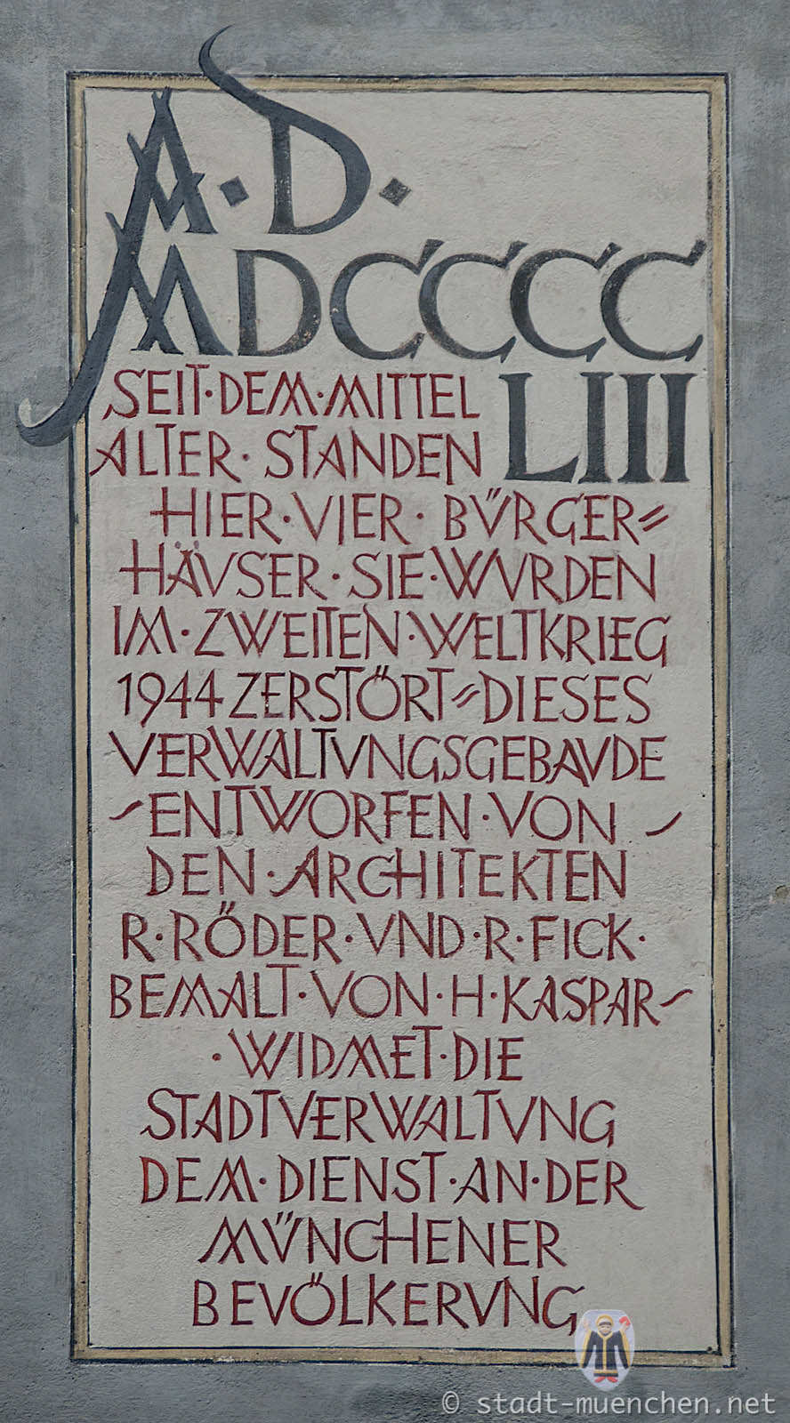 Inschrift Stadtverwaltung