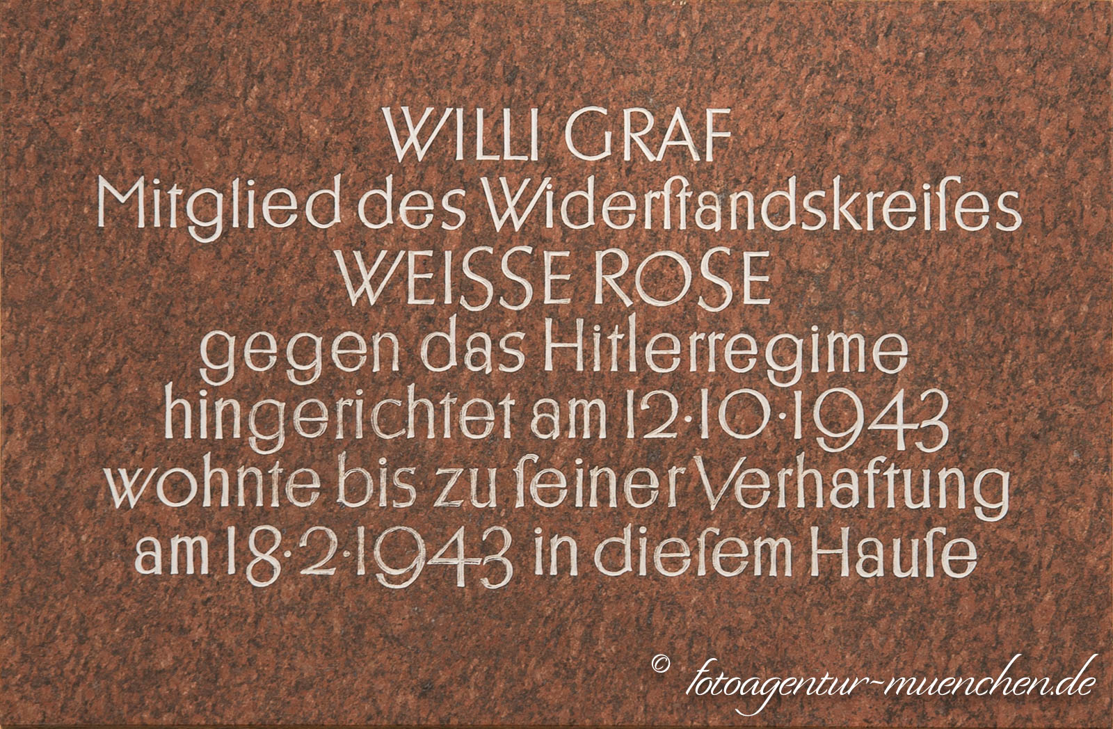 Gedenktafel für Willy Graf