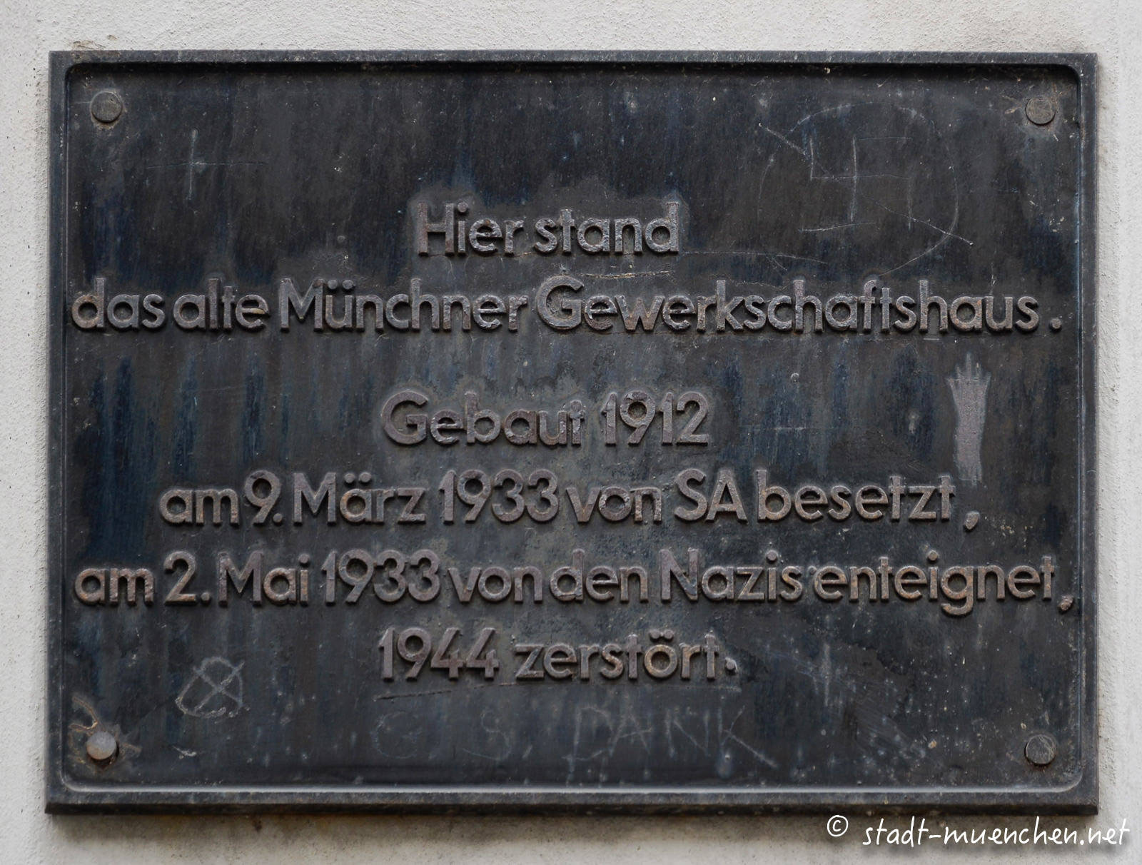 Gedenktafel - Gewerkschaftshaus