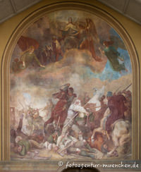 Kriegerdenkmal: Fresko „Die Bauernschlacht von Sendling 1705“ - Lindenschmit Wilhelm d. Ä.