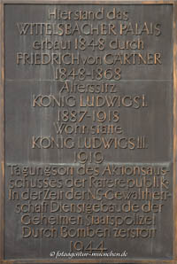 Gedenktafel - Wittelsbacher Palais