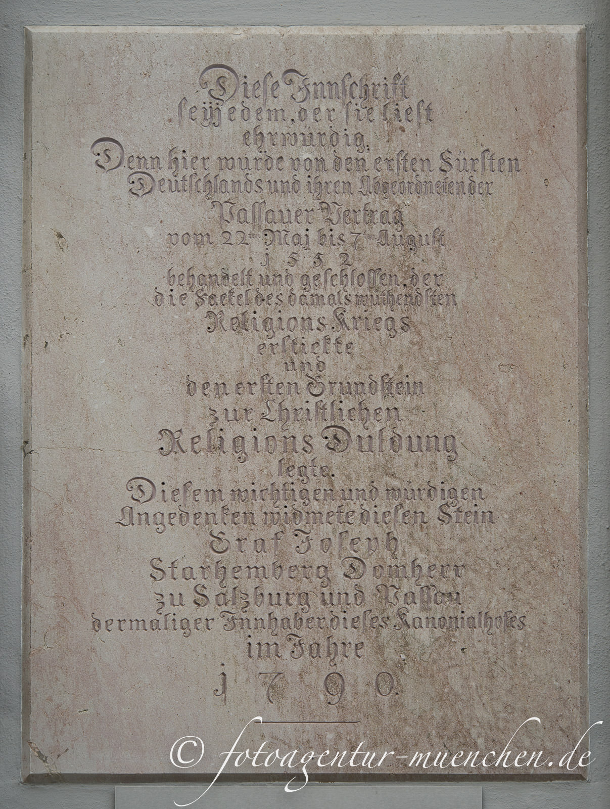 Gedenktafel - Passauer Vertrag von 1552