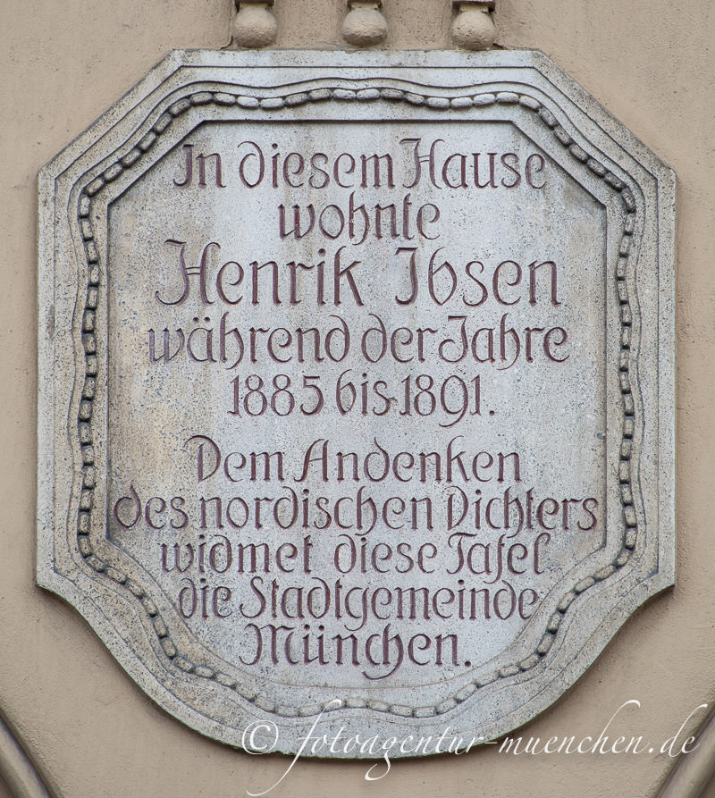 Gedenktafel  - Henrik Ibsen - Rödl Georg – Denkmal/Kunstwerk in München