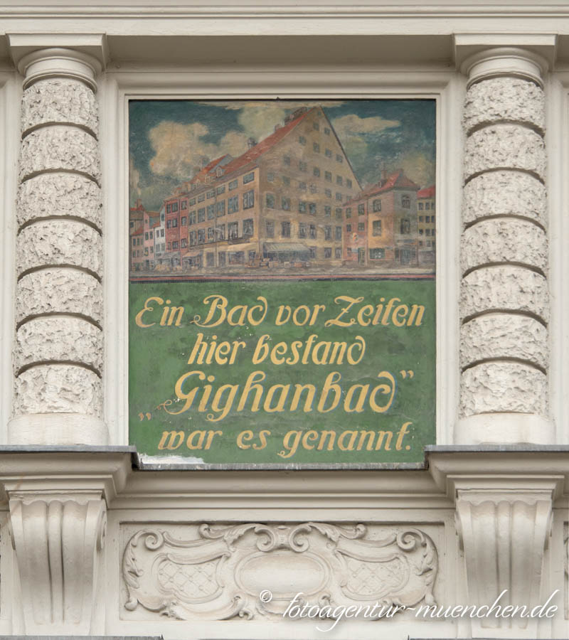 Fresko für ehemaliges Gighanbad - Brandenburg Ulla von – Denkmal/Kunstwerk in München