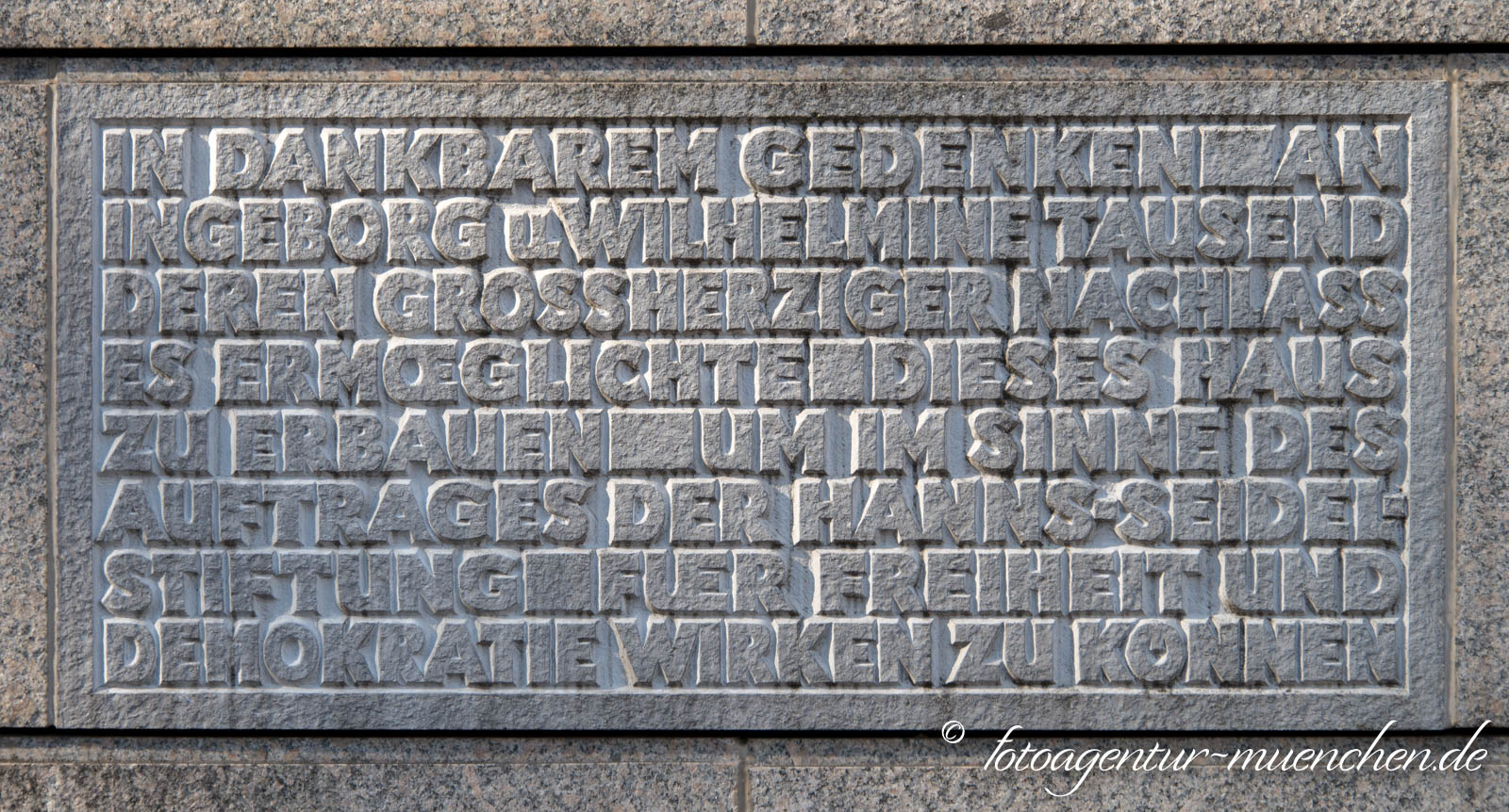 Gedenktafel - Hanns-Seidel-Stiftung