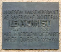 Gedenktafel für Lena Christ