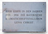 Gedenktafel für Lena Christ