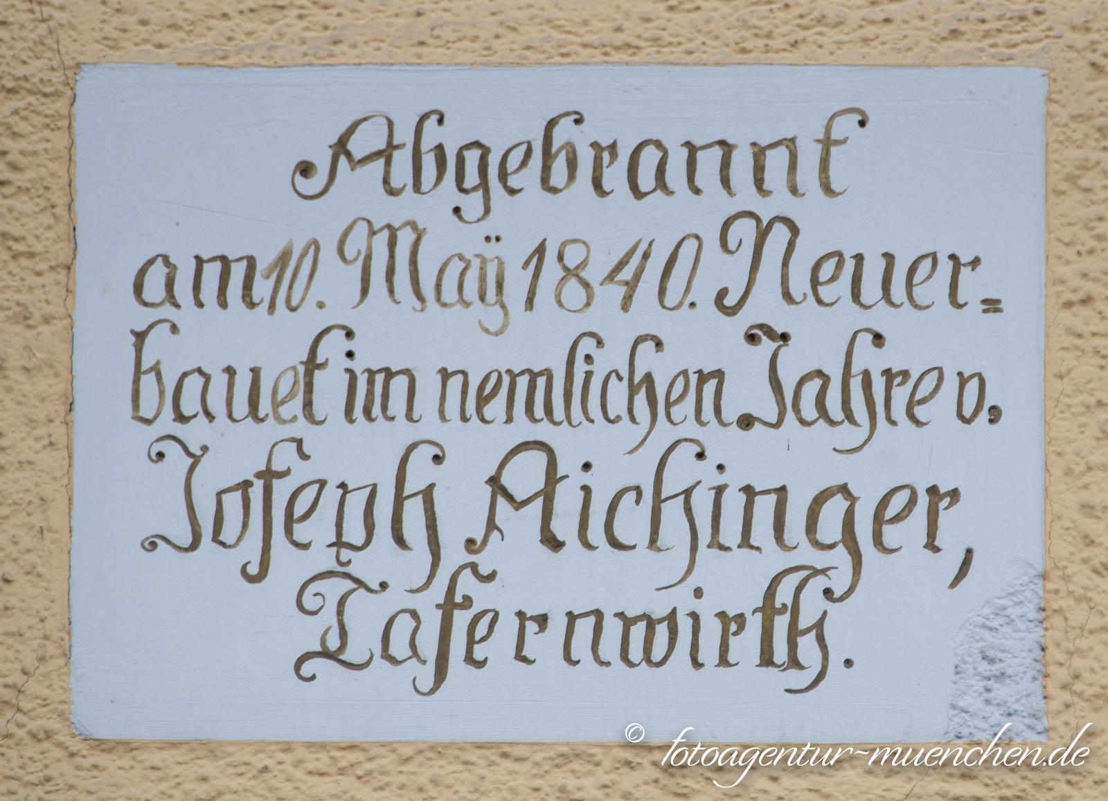 Gedenktafel - Reale Tafernwirtschaft