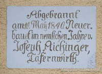 Gedenktafel - Reale Tafernwirtschaft
