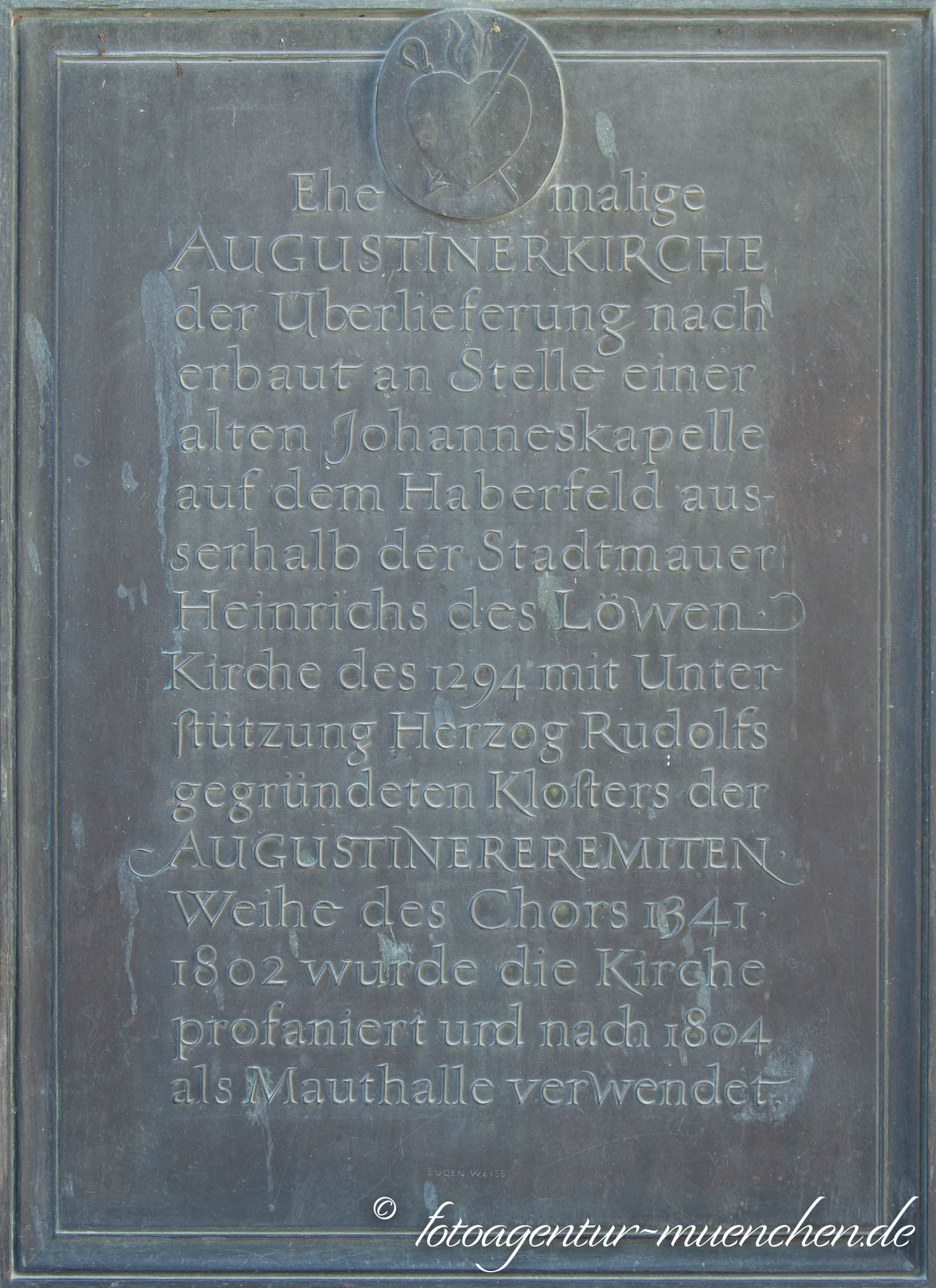 Gedenktafel für die ehemalige   Augustinerkirche