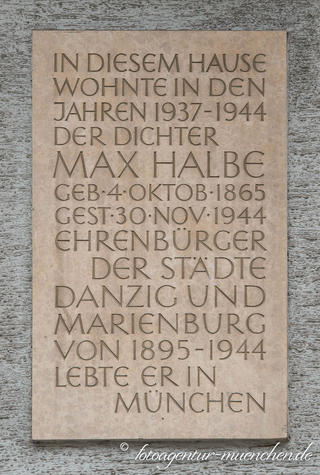 Gedenktafel - Max Halbe